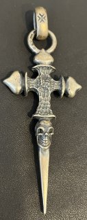 Half FT Cross Single Skull Dagger Pendant [P-286]
