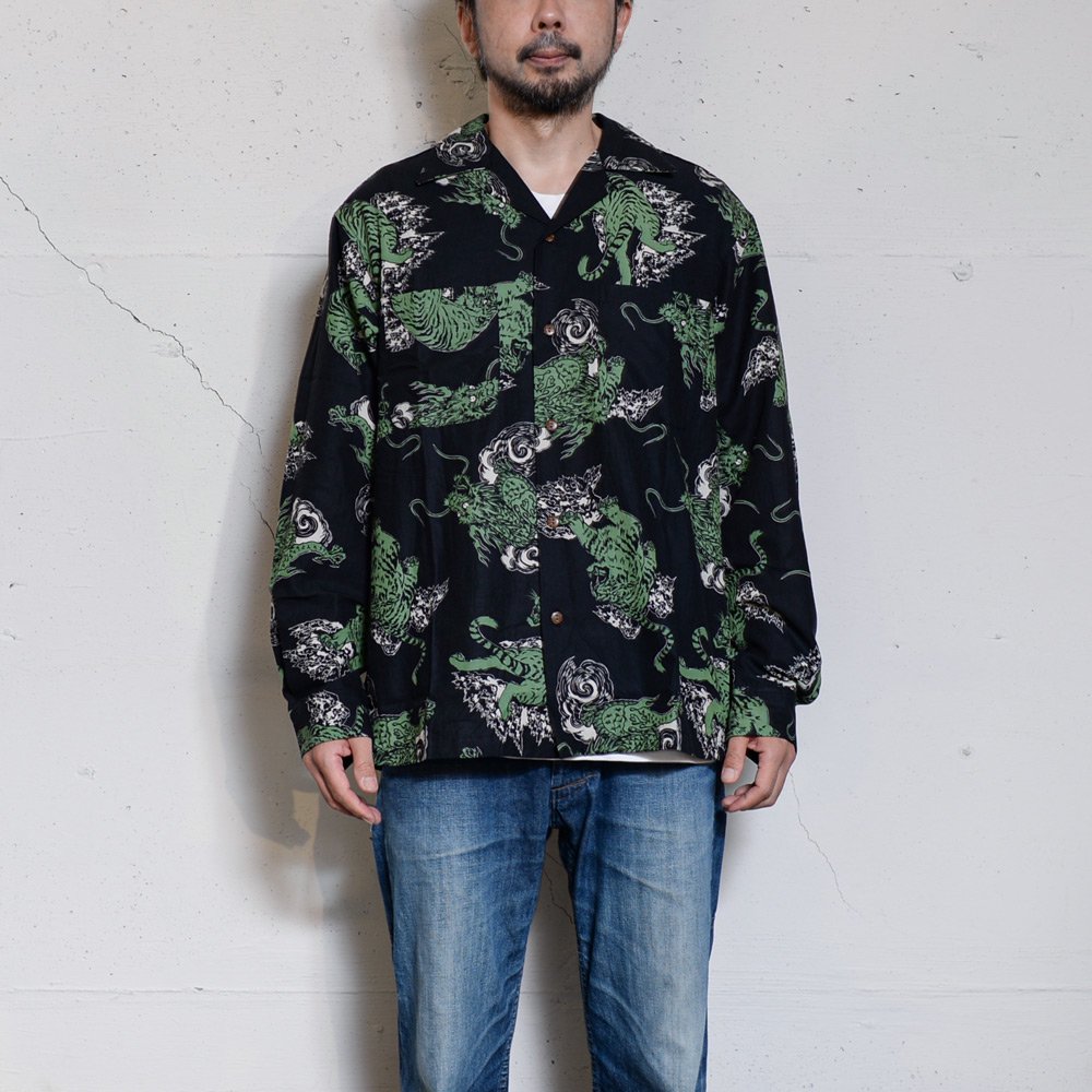 LOST CONTROL OPEN COLLAR LS SHIRTS -TIGER&DRAGON-