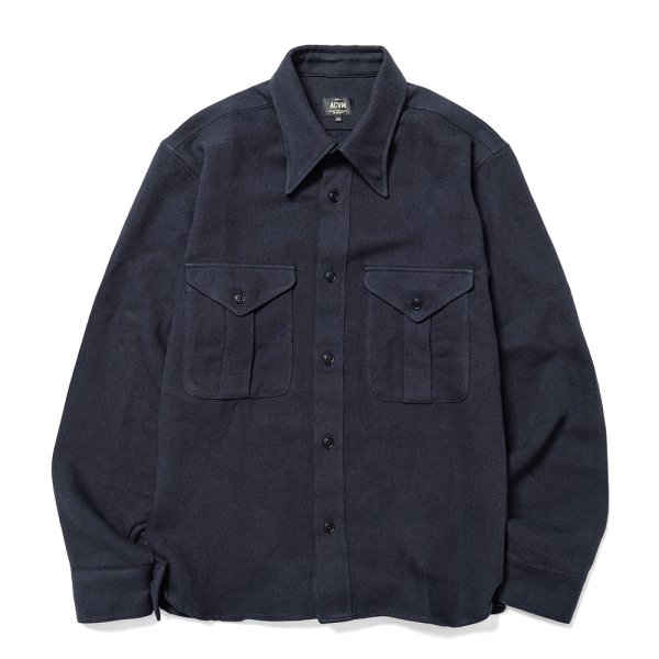 COTTON LINEN WOOL DOUBLE POCKET ARMY SHIRT