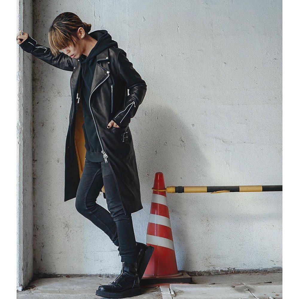 REV レザーライダースコートM