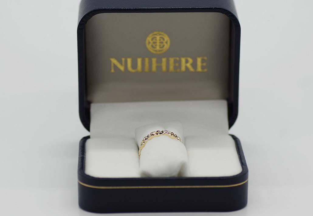 HIRAUCHI ALOHA リング4mmYG14K]鍛造製法ハワイアンジュエリー人気の