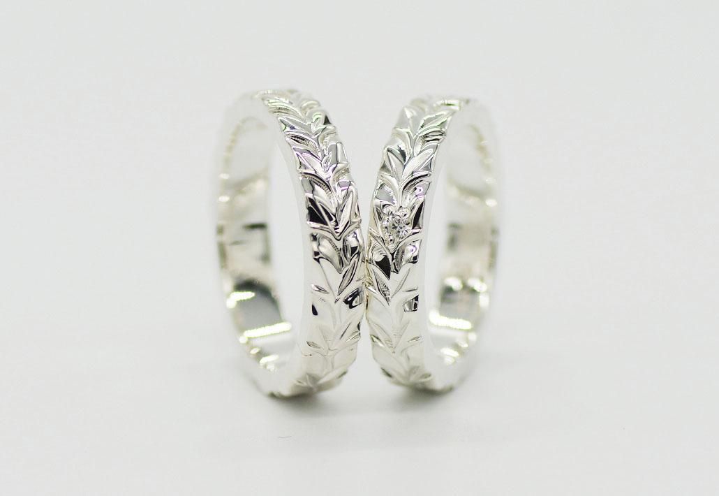 HIRAUCHIペアリングMAILE(マイレ）4mm×4mm SV950]鍛造ハワイアン
