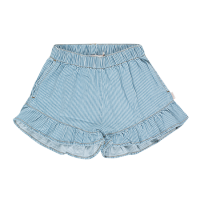 <b>tinycottons</b></br>21ss STRIPED DENIM FRILLS SHORT<br>stripes denim