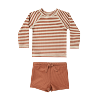 <b>Rylee+Cru</b><br>22ss  rashguard boys set | rust stripe<br>Rust-Stripe
