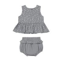 <b>QUINCY MAE</b><br>22ss sleeveless peplum set<br>WASHED-INDIGO