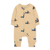 <b>tinycottons</b></br>22aw DOGS ONE-PIECE<br>taupe/indigo