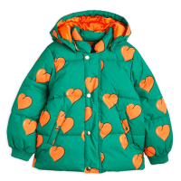 <b>mini rodini</b><br>22aw Hearts puffer jacket<br>Green