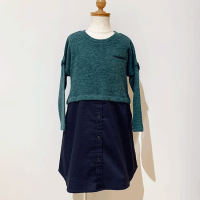 <b>6vocaLe</b></br>22aw マリヤレイヤードワンピース<br>GREEN/DARKNAVY<img class='new_mark_img2' src='https://img.shop-pro.jp/img/new/icons1.gif' style='border:none;display:inline;margin:0px;padding:0px;width:auto;' />