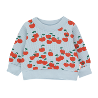 <b>tinycottons</b></br>23ss CHERRIES BABY SWEATSHIRT<br>washed blue/summer