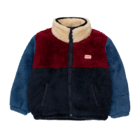 <b>tinycottons</b></br>23aw COLOR BLOCK POLAR SHERPA JACKET<br>navy / deep red