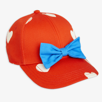 <b>MINI RODINI</b><br>24ss HEARTS AOP BOW CAP<br>Red<img class='new_mark_img2' src='https://img.shop-pro.jp/img/new/icons1.gif' style='border:none;display:inline;margin:0px;padding:0px;width:auto;' />
