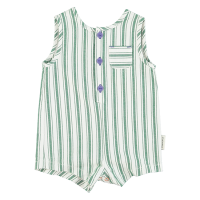 <b>piupiuchick</b></br>24ss baby short jumpsuit<br>white w/ large green stripes