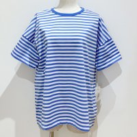 <b>Limhome</b><br>24ss drop shoulder tee(border)【border pitch: 太】<br>WH×SAX(sax)<img class='new_mark_img2' src='https://img.shop-pro.jp/img/new/icons1.gif' style='border:none;display:inline;margin:0px;padding:0px;width:auto;' />