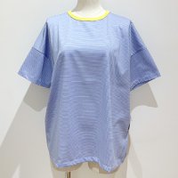 <b>Limhome</b><br>24ss drop shoulder tee(border)【border pitch: 細】<br>WH×SAX(yellow)<img class='new_mark_img2' src='https://img.shop-pro.jp/img/new/icons1.gif' style='border:none;display:inline;margin:0px;padding:0px;width:auto;' />