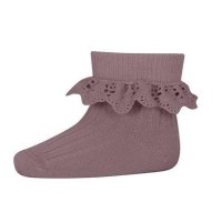 <b>mp Denmark</b></br>Lea socks with lace</br>dark purple dove