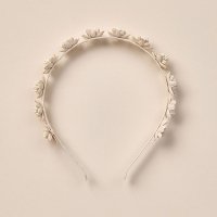<b> NORALEE</b><br>24ss FLORAL HEADBAND<br>IVORY