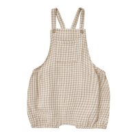 <b>QUINCY MAE</b><br>24ss HAYES ROMPER || OAT GINGHAM<br>OAT-GINGHAM