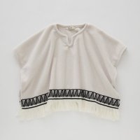 <b>eLfinFolk</b></br>24aw ZigZag Fringe Fleece Poncho<br>ivory