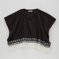 <b>eLfinFolk</b></br>24aw ZigZag Fringe Fleece Poncho<br>black