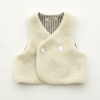 <b>eLfinFolk</b></br>24aw Sheep boa baby Vest (reversible)<br>ivory