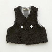 <b>eLfinFolk</b></br>24aw Sheep boa baby Vest (reversible)<br>black