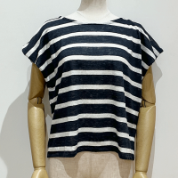 <b>HAVERSACK</b><br>25ss Linen plain stitch border shirt<br>59/Navy x White<img class='new_mark_img2' src='https://img.shop-pro.jp/img/new/icons1.gif' style='border:none;display:inline;margin:0px;padding:0px;width:auto;' />