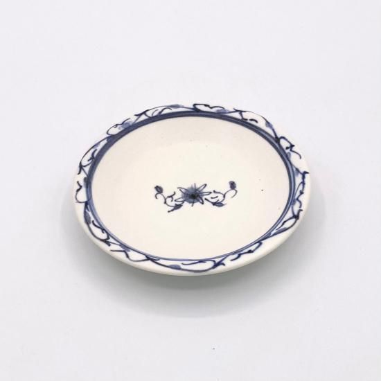 村田森　染付花唐草文丸皿　中皿 牡丹蛸唐草 花型8寸皿 22cm（青）有田染付シリーズ M.STYLE