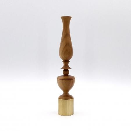 レトロな鋳物の一輪挿し 坂本 憲明 】 真鍮製の一輪挿し no.013 Left 緑青 ( Rust Green