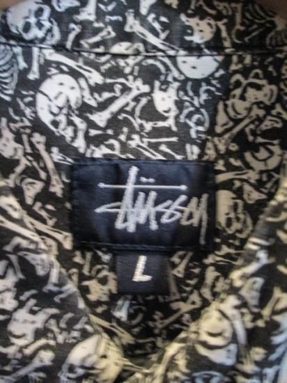 Stussy スカル柄 ブラック長袖シャツ Stussy スカル柄 ブラック長袖シャツ STUSSY - OLD STUSSY MADE IN USA