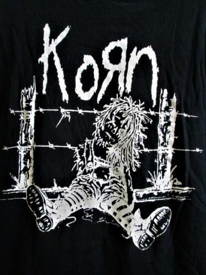 バンドTシャツ KORN コーン 2010 TOUR 白 Lサイズ 古着 KORN (コーン) Tシャツ