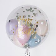 バブルバルーン | ヘリウムガス入り | 誕生日・結婚式・出産祝い・1歳バースデー