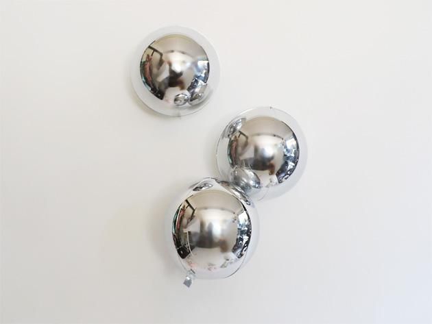数量限定 メタリックSILVER 3個set フィルムバルーン 17.5cm ★送料無料★ガス入りプカプカバルーン