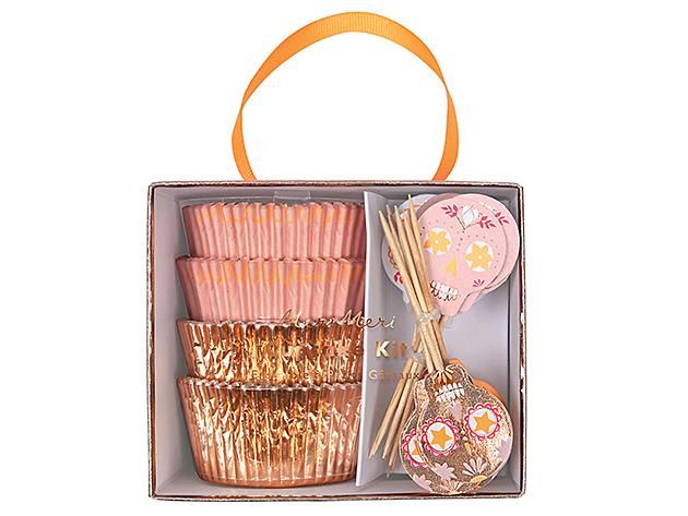 カップケーキキット シュガースカル カップ24枚・トッパー24本-MeriMeri