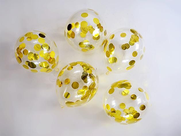 GOLD コンフェッティ入りminiバルーン 5'R(13cm)5枚入