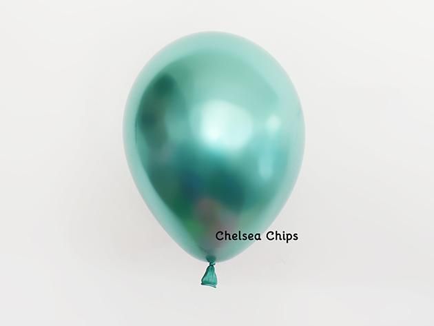chromeバルーン メタルグリーン 11'R(23〜28cm)5枚入-Qualatex