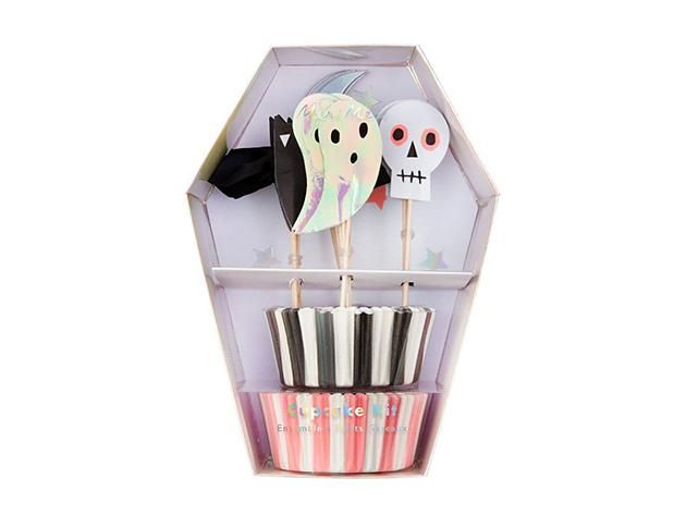 カップケーキキット HALLOWEEN アイコンモチーフ 24枚・トッパー24本-MeriMeri