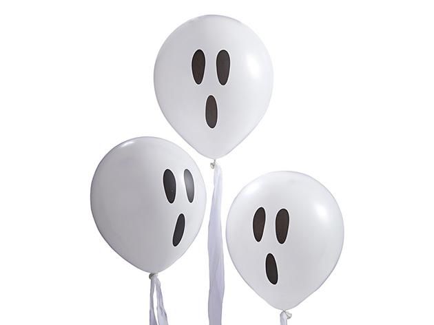 HALLOWEEN ゴーストバルーン+クレープストリーマーset 11'R(23〜28cm)10枚入 - Ginger Ray
