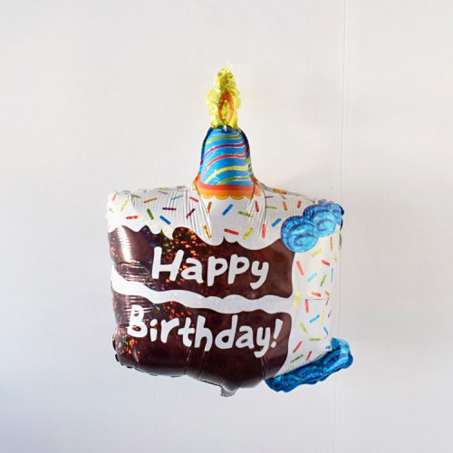 フォイルバルーン Happy Birthday ピース オブ ケーキ 55cm - betallic