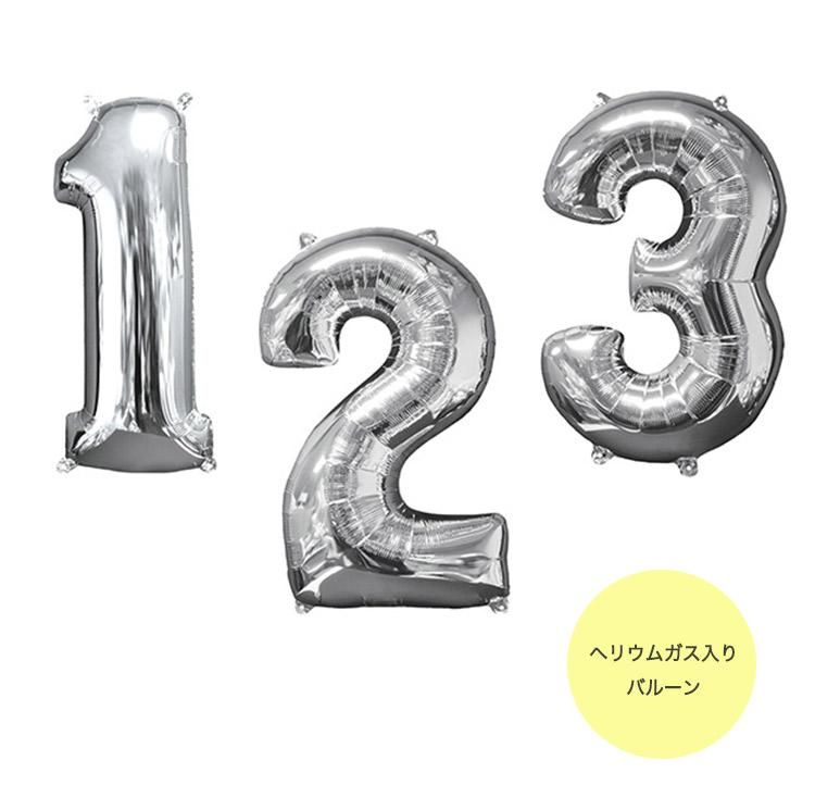 数字バルーン 「7」 誕生日 ウェディング パーティー お祝い シルバー