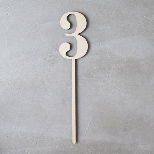 ナンバー【3】数字プロップス ウッド28.5cm - バースデー/月齢/テーブルナンバー
