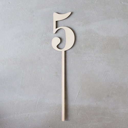 ナンバー【5】数字プロップス ウッド28.5cm - バースデー/月齢/テーブルナンバー