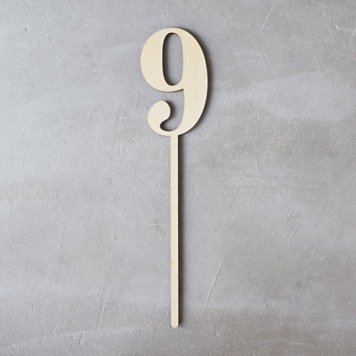 ナンバー【9】数字プロップス ウッド28.5cm - バースデー/月齢/テーブルナンバー