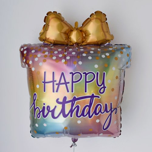 フォイルバルーン Happy Birthday ギフトボックス 50cm 