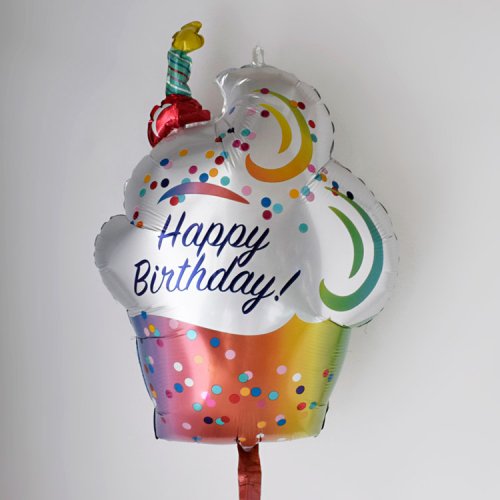 フォイルバルーン Happy Birthday カップケーキ 68cm - Anagram