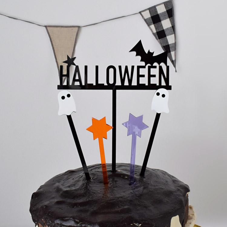 Halloween ゴースト ヘクサグラムスター ケーキトッパー 5本入 海外のおしゃれなパーティーグッズ ホームパーティー 誕生日 インテリア Chelsea Chips チェルシーチップス