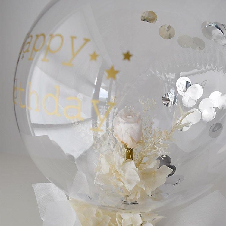 ◇自立型◇WHITE バルーンブーケ23cm（自立型）☆誕生日・1/2