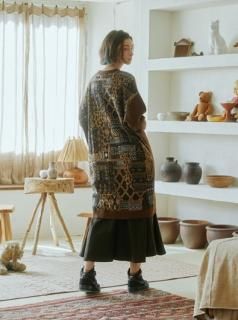 2way Mix Textile Knit Gawn(BROWN)<img class='new_mark_img2' src='https://img.shop-pro.jp/img/new/icons43.gif' style='border:none;display:inline;margin:0px;padding:0px;width:auto;' />