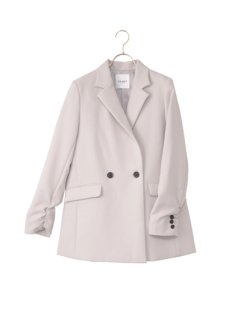Double-breasted tailored Jacket(beige)