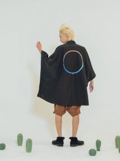 Packable Circle Poncho Shirt(BLACK)