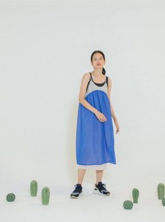 Color Layer Summer Dress(BLUE)